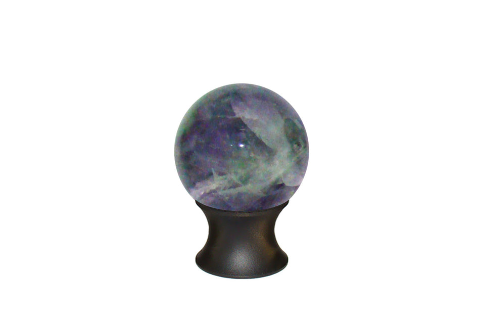 Myterra C35.RBFL.19: 35mm Rainbow Fluorite Sphere Cabinet Knob - Matte Black