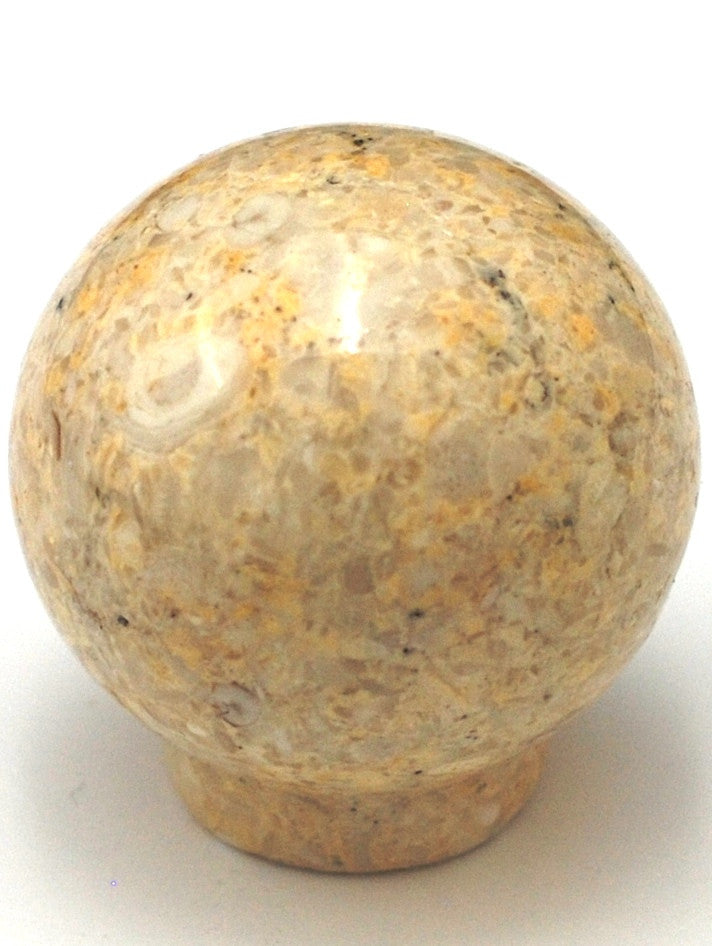 Cal Crystal RBY-1: 1-1/4" Sphere Marble Cabinet Knob - Beige