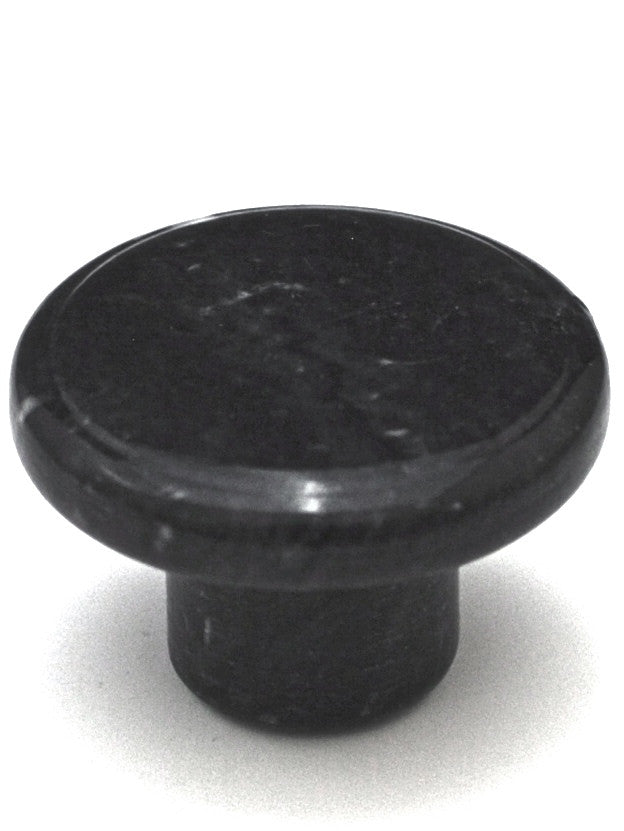 Cal Crystal RGB-1: 1-1/4" Round Marble Cabinet Knob - Black