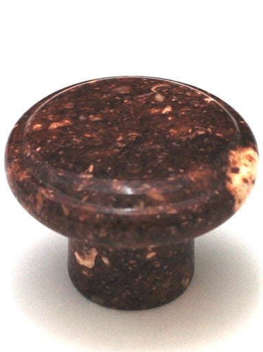 Cal Crystal RGR-1: 1-1/4" Round Marble Cabinet Knob - Red