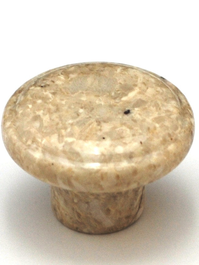Cal Crystal RGY-1: 1-1/4" Round Marble Cabinet Knob - Beige