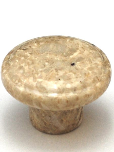 Cal Crystal RGY-1: 1-1/4" Round Marble Cabinet Knob - Beige