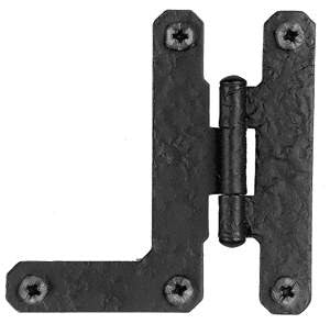 Acorn RH3BQ: 3" HL Cabinet Hinge (pair) - Black Rough Iron