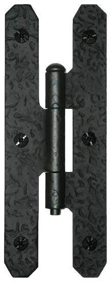 Acorn RH7BQ: 7" H Hinge (pair) - Black Rough Iron