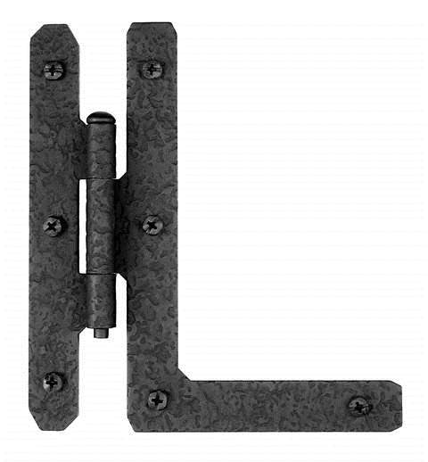 Acorn RH8BQ: 7" HL Hinge (pair) - Black Rough Iron