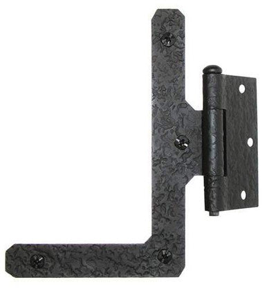Acorn RHABQ: 7" HL Half Surface Hinge (pair) - Black Rough Iron