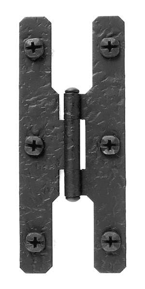 Acorn RHBBQ: 4-1/2" H Cabinet Hinge (pair) - Black Rough Iron