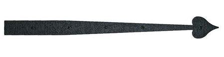 Acorn RI1BP: 22-1/2" Heart Dummy Strap Hinge - Black Rough Iron