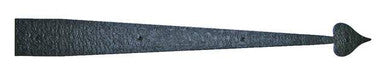 Acorn RI3BP: 28-7/16" Heart Dummy Gate Strap Hinge - Black Rough Iron