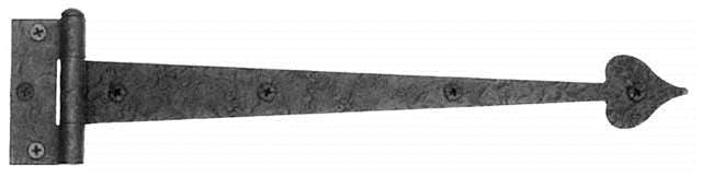 Acorn RI6BP: 13" Heart Strap Hinge - Black Rough Iron