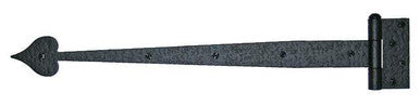Acorn RI8BP: 20-1/2" Heart Gate Strap Hinge - Black Rough Iron