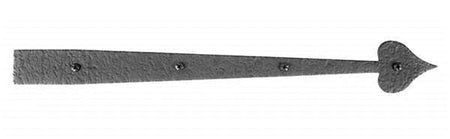 Acorn RICBP: 8-3/4" Heart Dummy Strap Hinge - Black Rough Iron