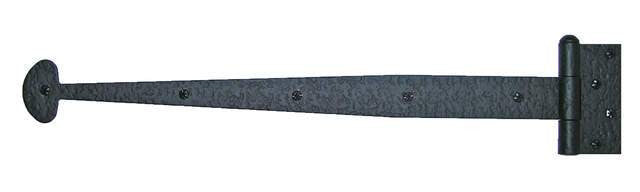 Acorn RIHBP: 19-5/8" Bean Strap Hinge - Black Rough Iron