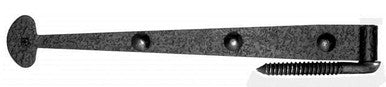 Acorn RISBP: 19" Bean Gate Strap Hinge with Pintle - Black Rough Iron
