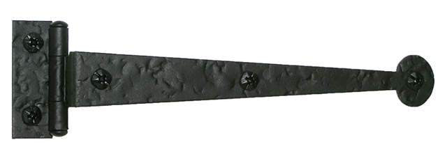 Acorn RIUBQ: 6" Bean Cabinet Strap Hinge, with 3/4" Offset (pair) - Black Rough Iron