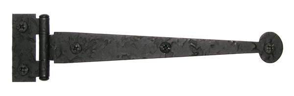 Acorn RIXBQ: 6" Flush Mount Bean Cabinet Strap Hinge (pair) - Black Rough Iron