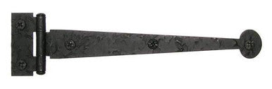 Acorn RIXBQ: 6" Flush Mount Bean Cabinet Strap Hinge (pair) - Black Rough Iron