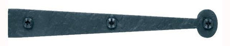 Acorn RIZBP: 6" Bean Dummy Cabinet Strap Hinge - Black Rough Iron