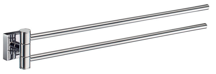 Smedbo RK326: 17-1/2" House Double Swing Arm Towel Holder - Polished Chrome