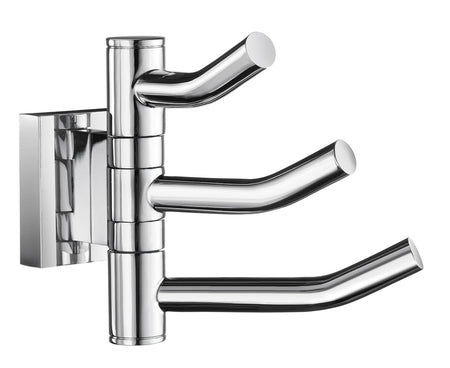 Smedbo RK327: House Triple Swing Arm Wall Hook - Polished Chrome