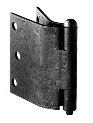 Acorn RK3BQ: 3 x 6" Shutter Hinge With Curved Offset (pair) - Black Rough Iron