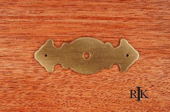 RKI BP-1790-AE: 3-1/2" Decorative Backplate w/One Hole - Antique English