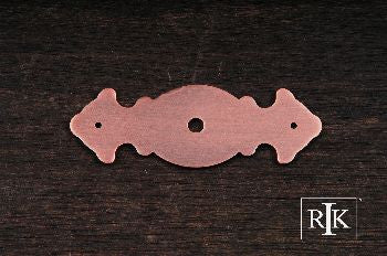 RKI BP-1790-DC: 3-1/2" Decorative Backplate w/One Hole - Distressed Copper