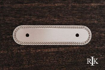 RKI BP-1792-BP: 3" cc Beaded Oblong Pull Backplate - Pewter