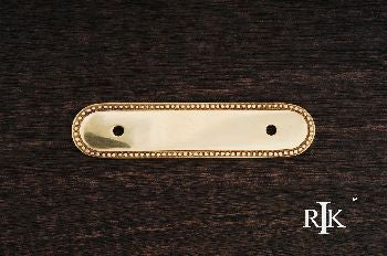 RKI BP-1792-B: 3" cc Beaded Oblong Pull Backplate - Polished Brass
