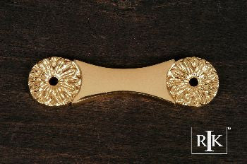 RKI BP-382: 3" cc Flower Pull Backplate - Polished Brass