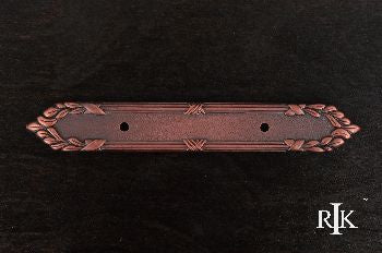 RKI BP-384-DC: 3" cc Ornate Edge Pull Backplate - Distressed Copper