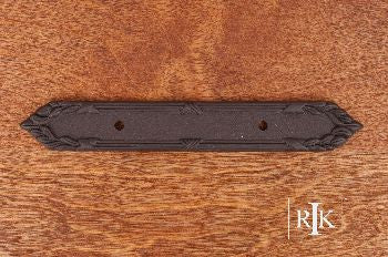 RKI BP-384-RB: 3" cc Ornate Edge Pull Backplate - Oil Rubbed Bronze
