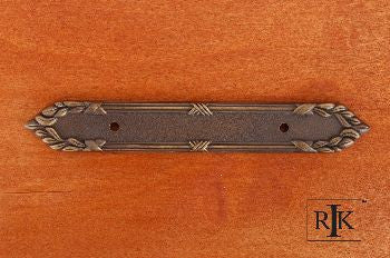 RKI BP-385-AE: 3-1/2" cc Ornate Edge Pull Backplate - Antique English