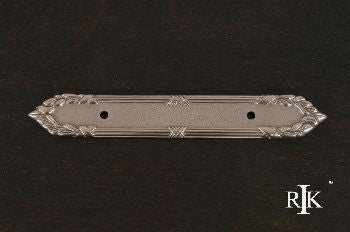 RKI BP-385-P: 3-1/2" Ornate Edge Pull Backplate - Pewter
