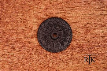RKI BP-482-RB: 1-1/2" Flower Cabinet Knob Backplate - Oil Rubbed Bronze