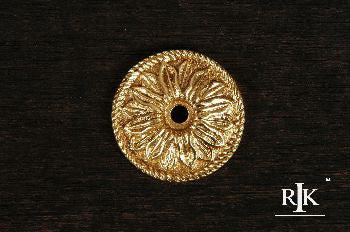 RKI BP-482: 1-1/2" Flower Cabinet Knob Backplate - Polished Brass