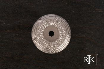 RKI BP-484-P: 1-1/4" Cross & Petal Cabinet Knob Backplate - Pewter