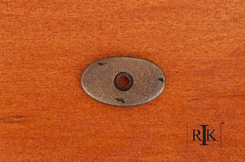 RKI BP-488-AE: 1-1/2" Distressed Oval Backplate - Antique English