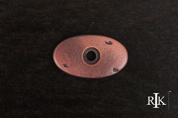 RKI BP-488-DC: 1-1/2" Distressed Oval Backplate - Distressed Copper