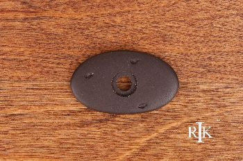 RKI BP-488-RB: 1-1/2" Distressed Oval Backplate - Oil Rubbed Bronze