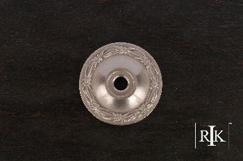 RKI BP-489-P: 1-1/4" Flat Deco-Leaf Cabinet Knob Backplate - Pewter