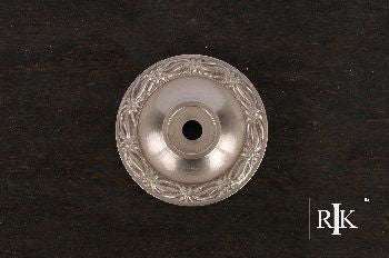 RKI BP-490-P: 1-1/2" Flat Deco-Leaf Cabinet Knob Backplate - Pewter