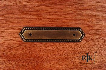 RKI BP-7813-AE: 3-1/2" cc Rope Edge Backplate - Antique English