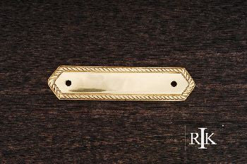 RKI BP-7813: 3-1/2" cc Rope Edge Backplate - Polished Brass
