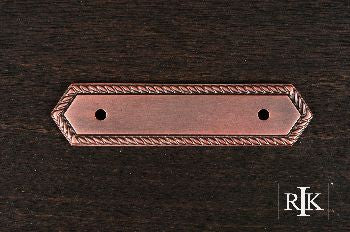 RKI BP-7814-DC: 3" cc Rope Backplate - Distressed Copper