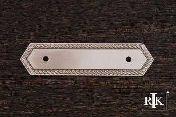 RKI BP-7814-P: 3" cc Rope Backplate - Pewter