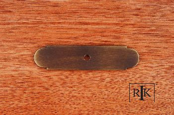 RKI BP-7819-AE: 3-9/16" Small Backplate w/One Hole - Antique English