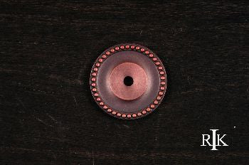 RKI BP-7822-DC: 1-5/8" Beaded Single Hole Backplate - Distressed Copper