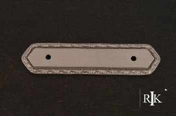RKI BP-7824-P: 3" cc Deco-Leaf Edge Backplate - Pewter