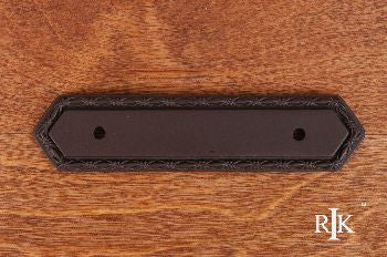 RKI BP-7824-RB: 3" cc Deco-Leaf Edge Backplate - Oil Rubbed Bronze